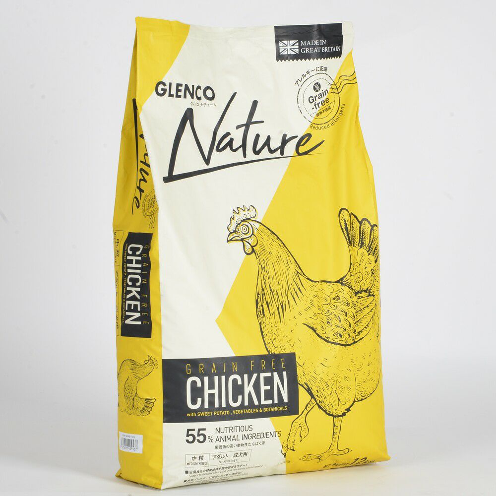 GLENCO Nature サーモン 12kg グレンコナチュール グレインフリー アダルト中粒 12kg【チキン