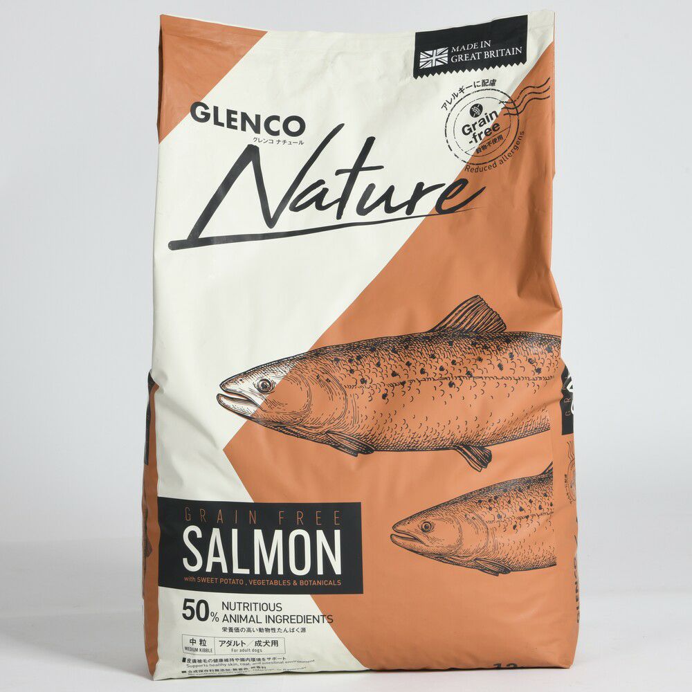 A31　GLENCO Nature サーモン 12kg ドッグフード グレンコナチュール グレインフリー アダルト中粒 12kg【チキン