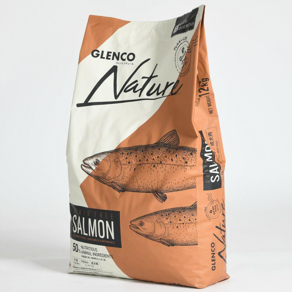 専用　GLENCO Nature サーモン 12kg ドッグフード グレンコナチュール グレインフリー アダルト中粒 12kg【チキン