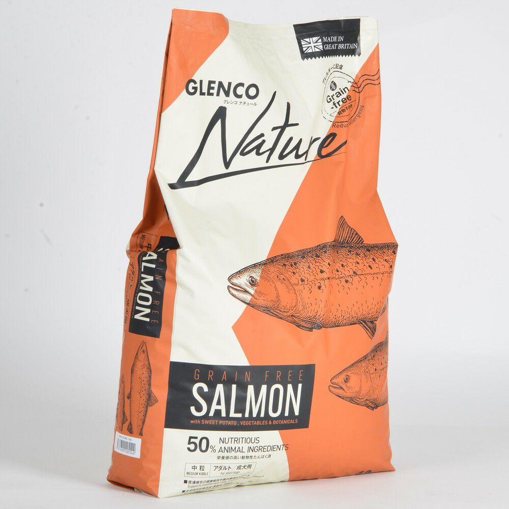 A31　GLENCO Nature サーモン 12kg ドッグフード 未開封 グレンコナチュール グレインフリー アダルト中粒 12kg【チキン